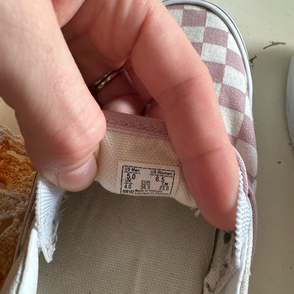 Classic Slip-On Checkerboard Shoe Foxglove Pink Mens 5 Women’s 6.5 - Picture 4 of 4